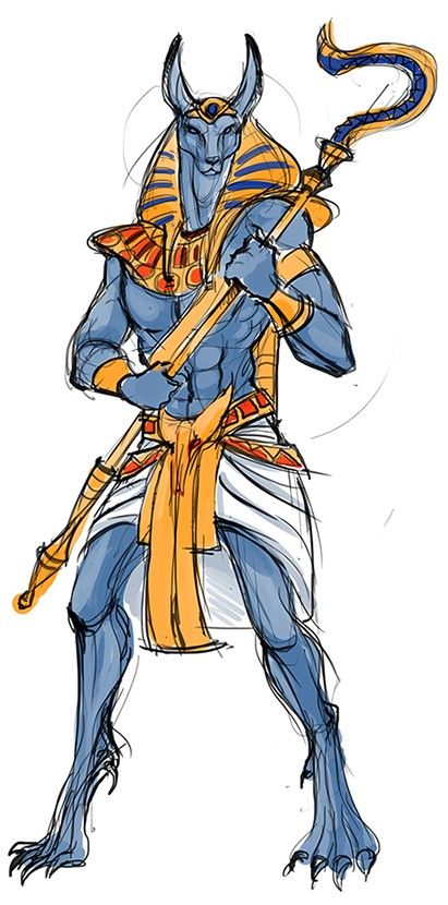 411x830 Anubis Sketch For Casino Games By Silvia Mihailescu Egipet - Anubis Sketch