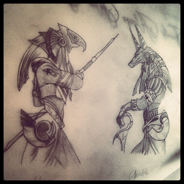 640x640 Anubis Amp Horus - Anubis Sketch