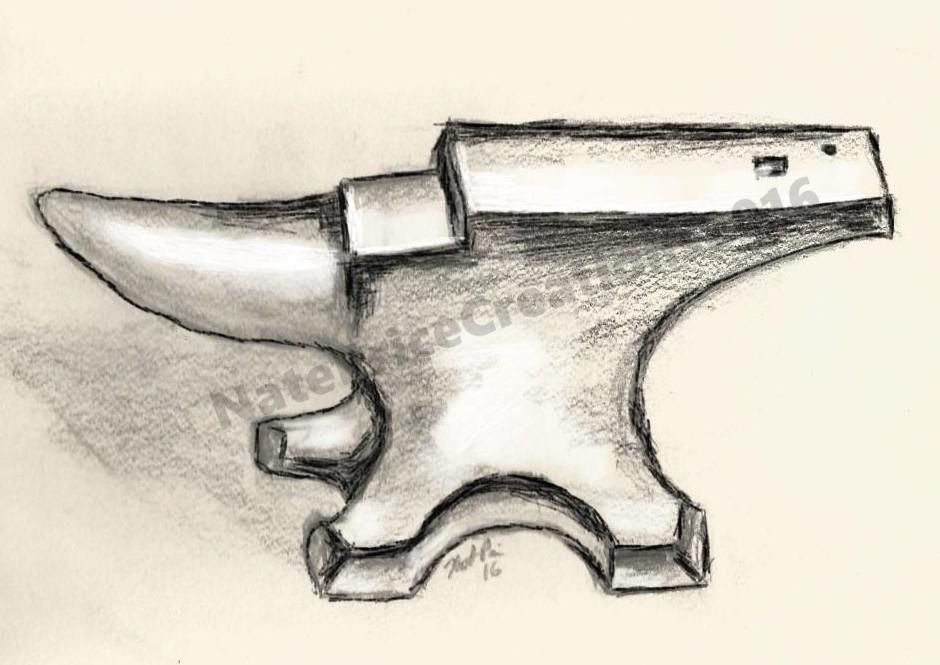 940x665 Anvil Sketch Blacksmith Shop Digital Art Image By - Anvil Sketch