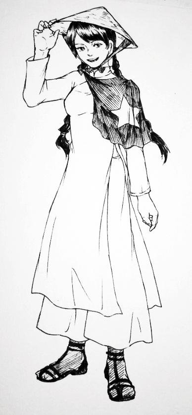 388x839 Bonedwoo On Twitter Vietnamese Ao Dai Every Time I Saw - Ao Dai Sketch