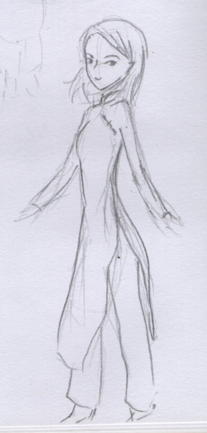 406x846 Clothes Practice] Ao Dai By Kaoriocha - Ao Dai Sketch