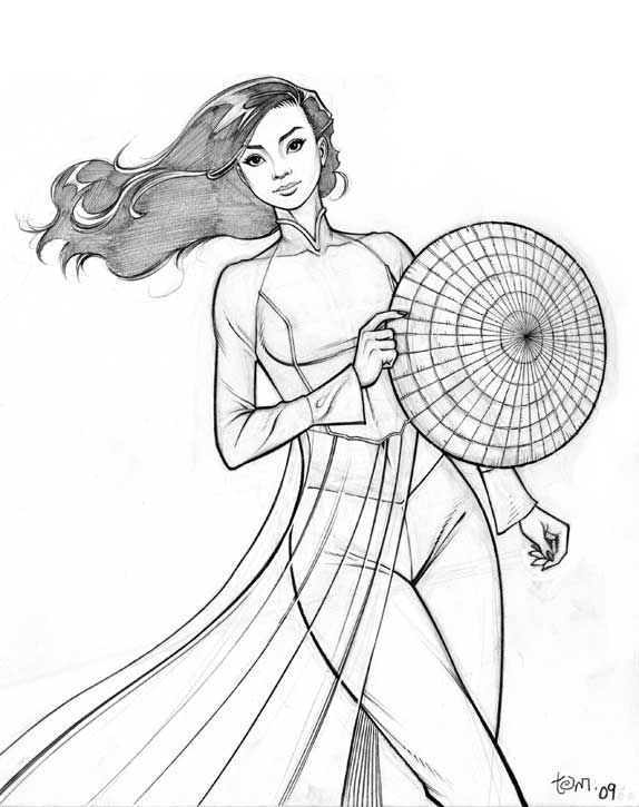 574x725 Pin By Don Newton On Tattoo Art Tattoos, Sketches - Ao Dai Sketch