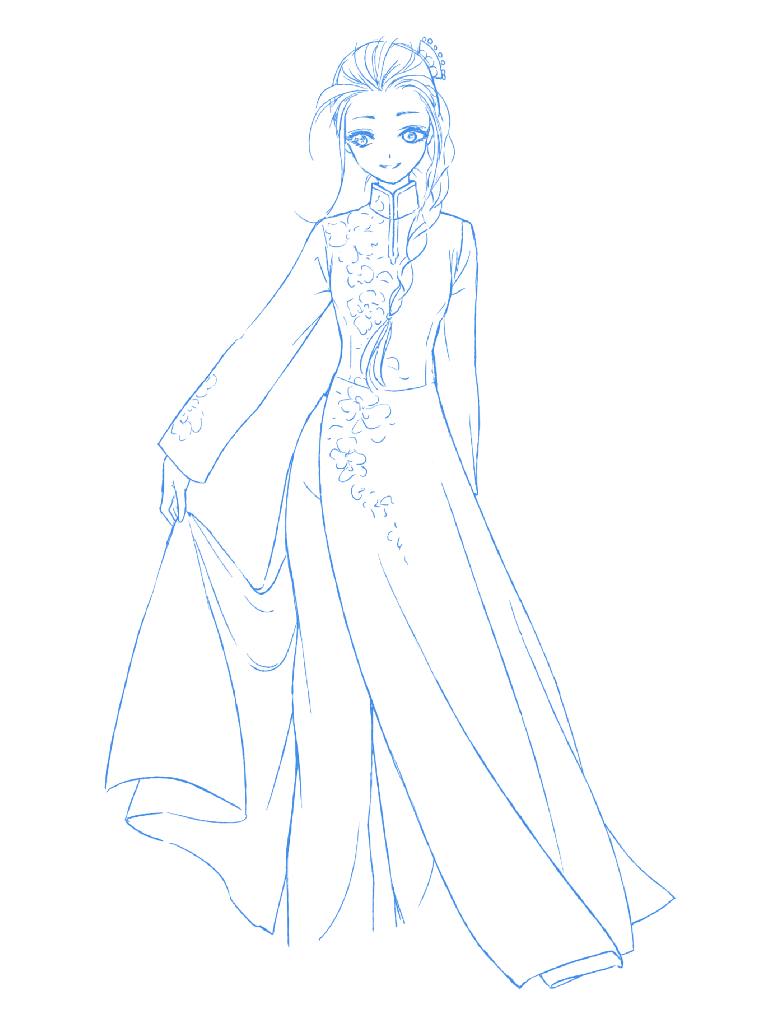 758x1010 Sketchtember - Ao Dai Sketch