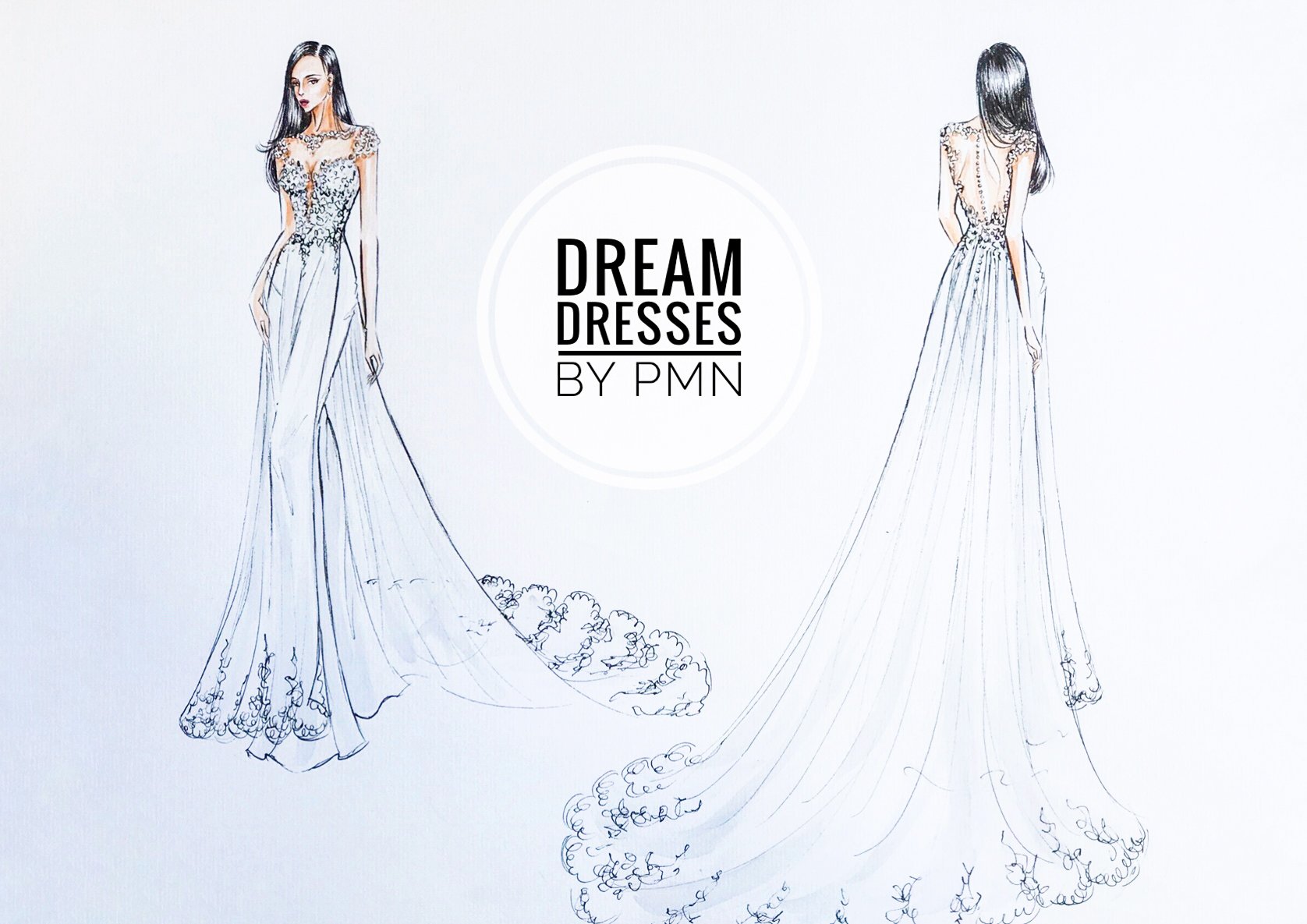 1676x1185 White Ao Dai Modern Vietnamese Lace Bridal Dress ( Jeny) Dream - Ao Dai Sketch