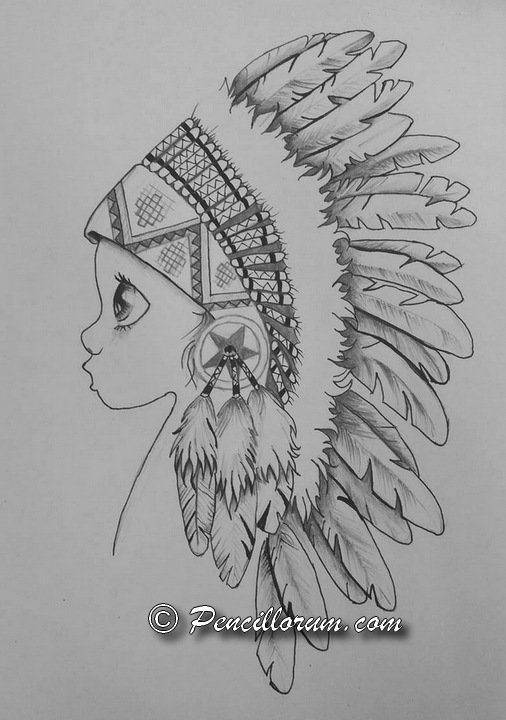 506x720 Apache Kid Pencillorum - Apache Sketch