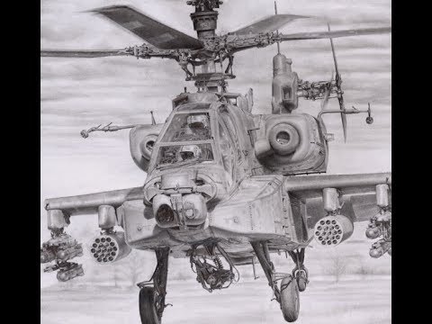 480x360 Drawing An Ah 64 Apache (Aviation Art) - Apache Sketch