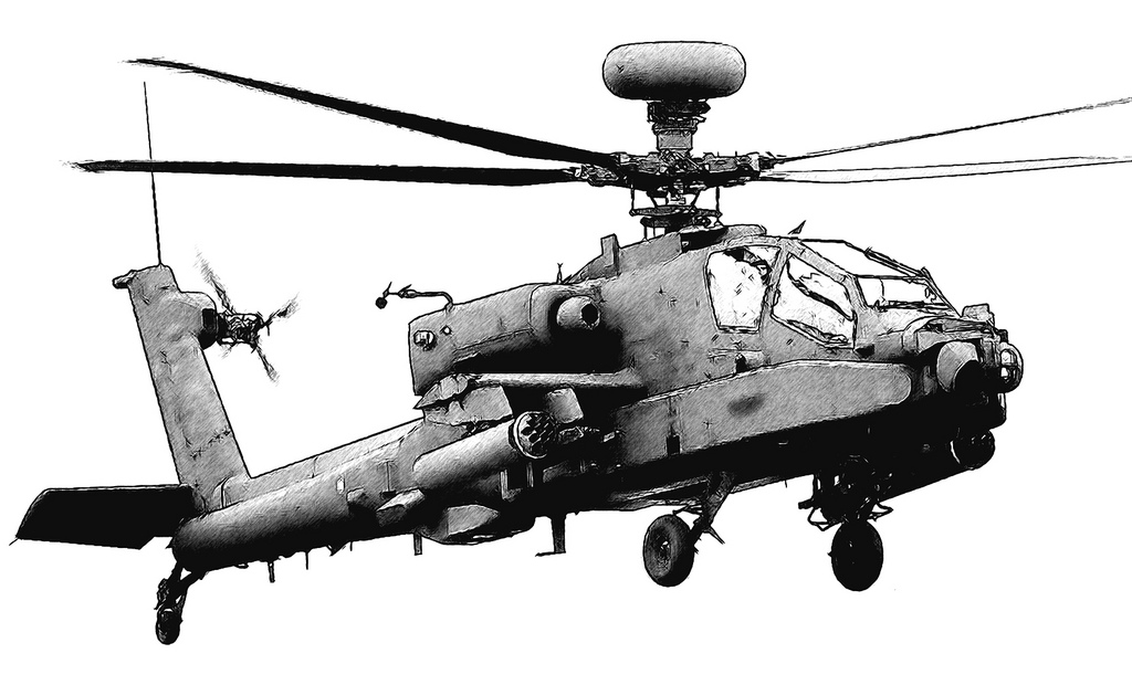 1024x620 Helicopter Sketch Ah 64 Apache The Ah 64 Apache Is The - Apache Sketch