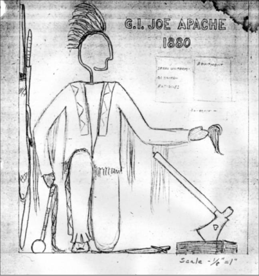 850x904 Sketch Of G.i. Joe Apache 1880 Case. From The Native Arts - Apache Sketch