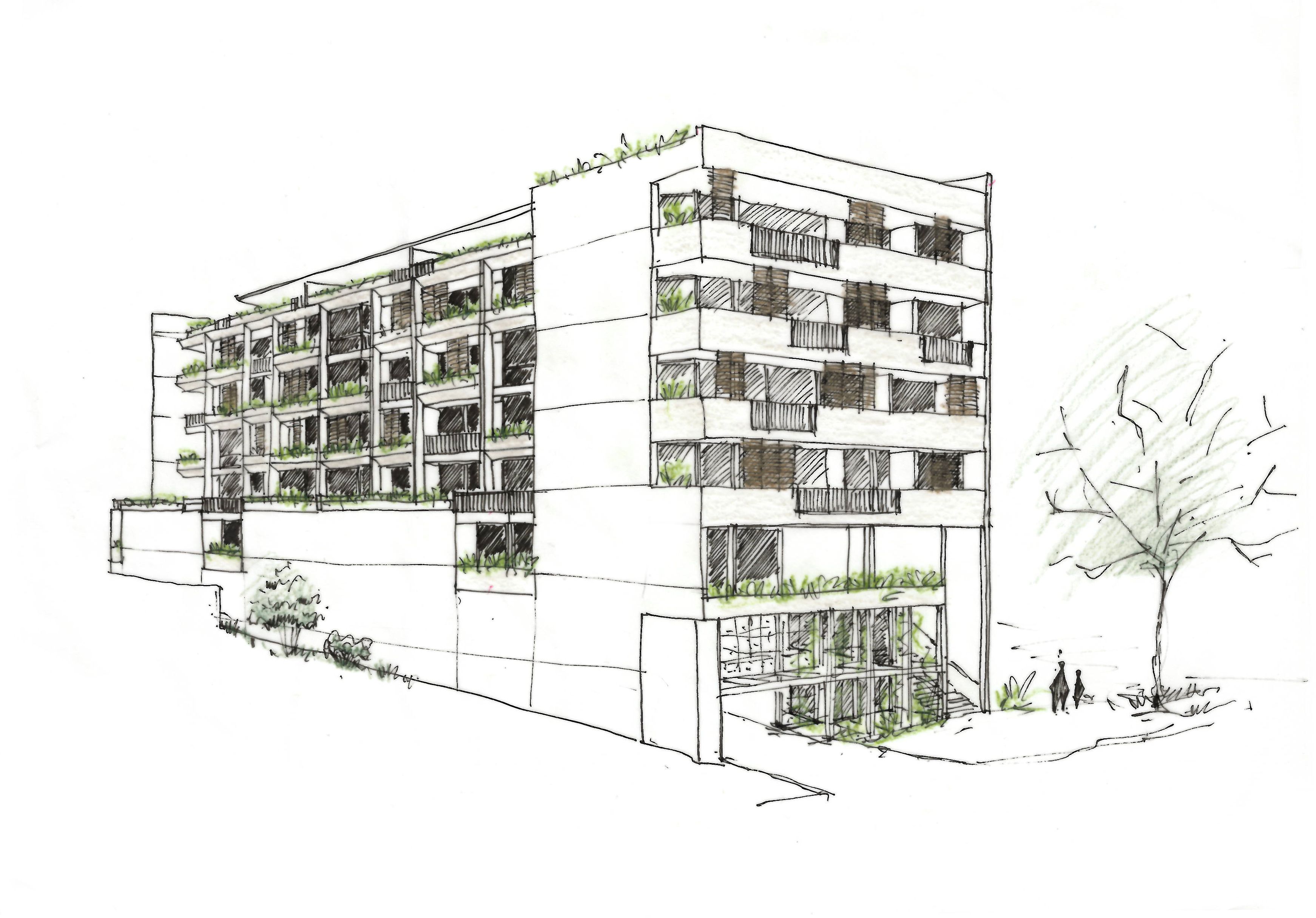 Apartment Building Sketch at Explore collection of