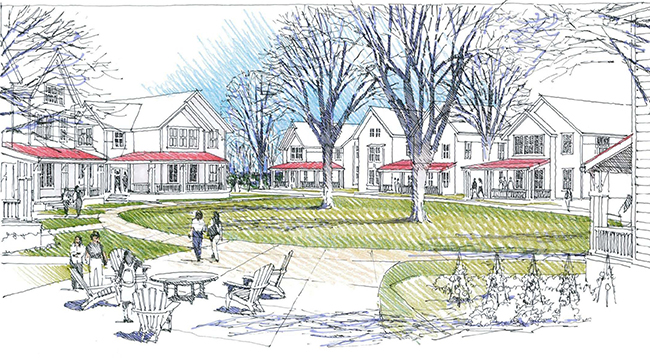 650x358 Focus On Philanthropy Hollins Magazine - Apartment Building Sketch