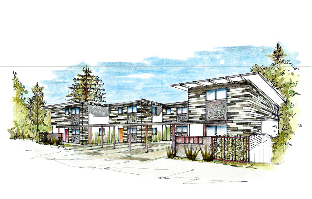 1000x638 Soquel Apartments Fuse Architecture Modern Architectural - Apartment Sketch