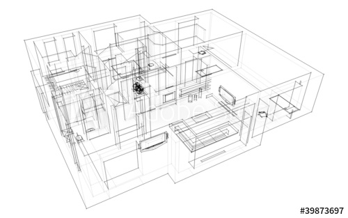 500x313 3d Apartment Sketch - Apartment Sketch