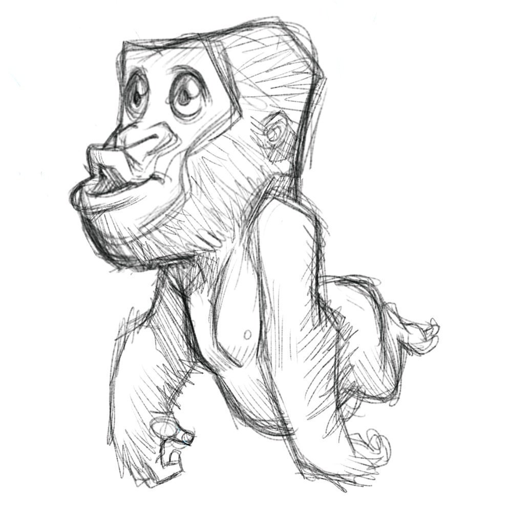 1000x1000 E.j. Su On Twitter Sketch 0047.2017.0909 - Ape Sketch