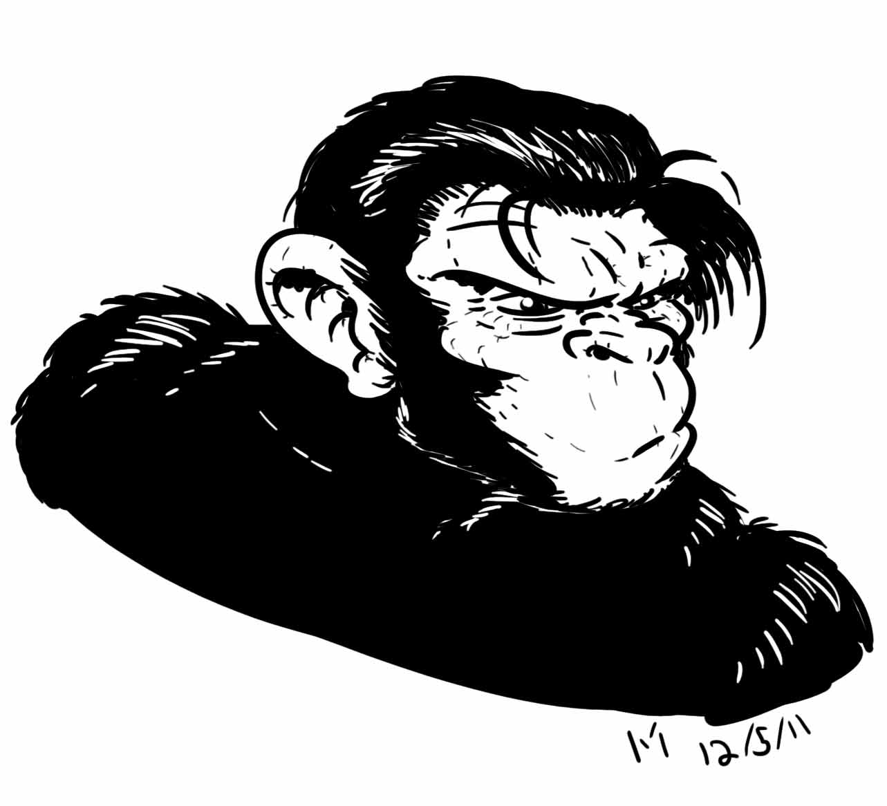 Ape Sketch at PaintingValley.com | Explore collection of Ape Sketch