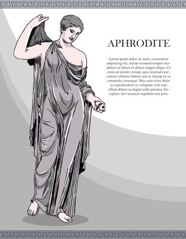 381x490 Aphrodite Sketch Vintage Vector Illustration - Aphrodite Sketch