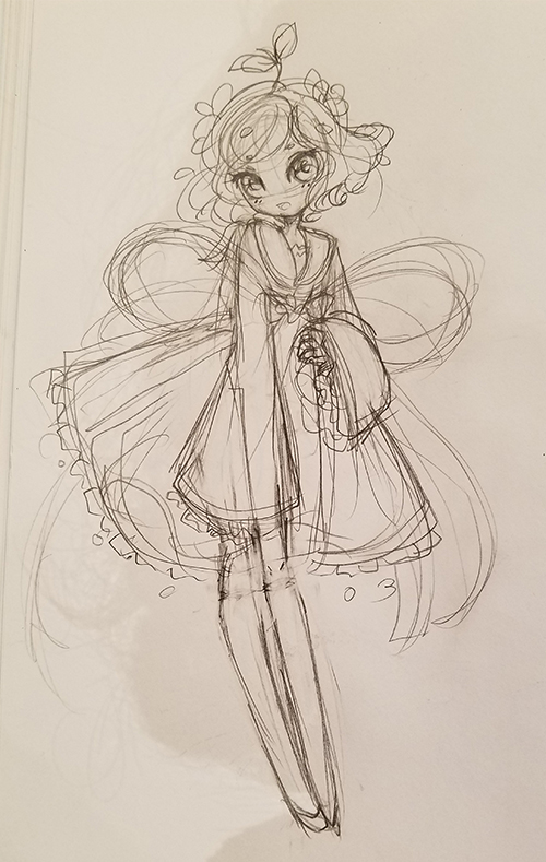 500x789 Sketch - Apple Blossom Sketch