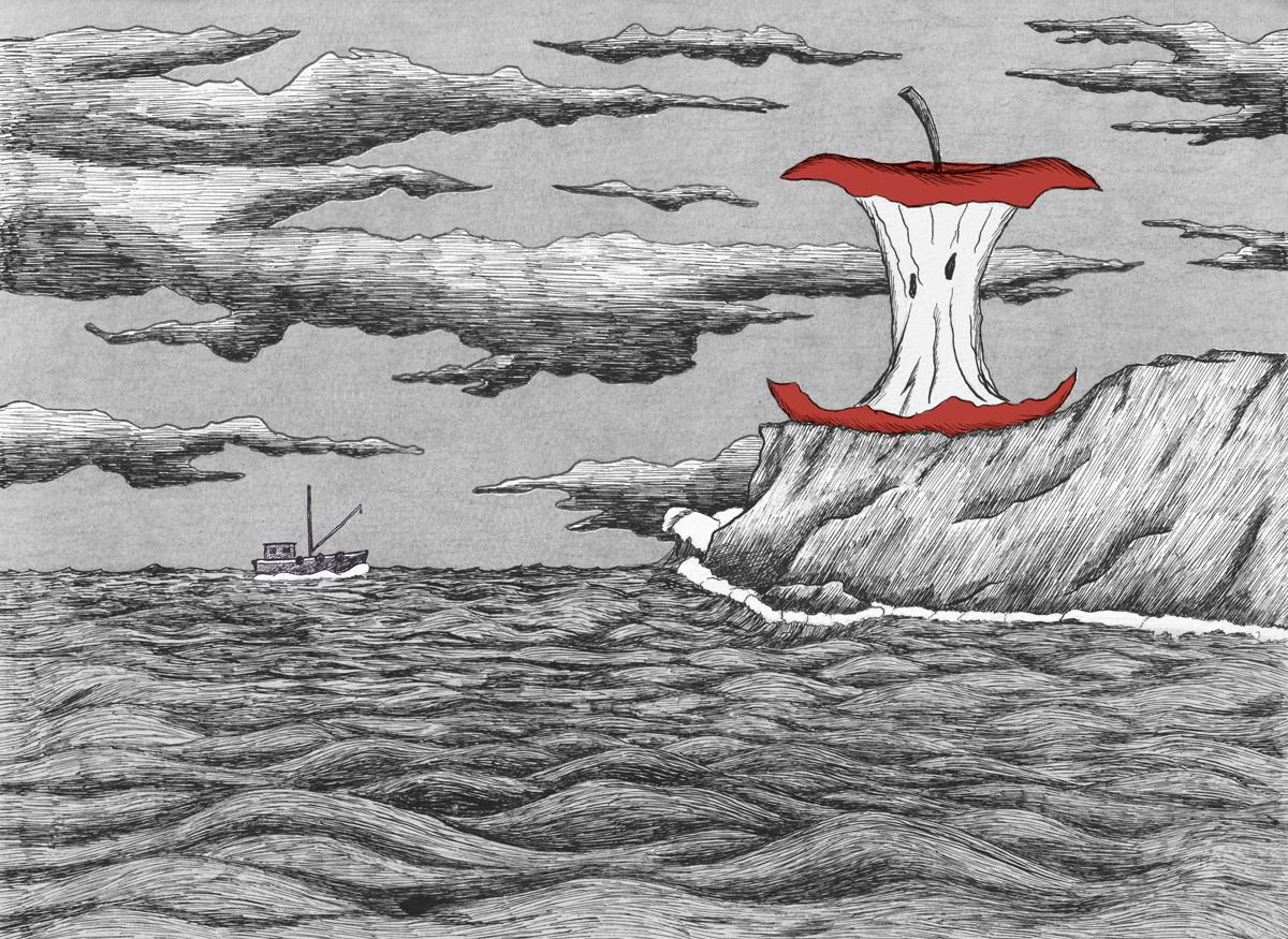 1200x875 Temo Bardzimashvili On Twitter Apple Core - Apple Core Sketch