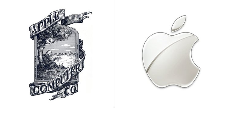 750x400 Compare The Original And Most Recent Logos Of 20 Top Companies - Apple Logo Sketch