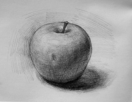 450x350 Easy Pencil Drawing, Apple Artdrawing Ideas - Apple Pencil Sketch