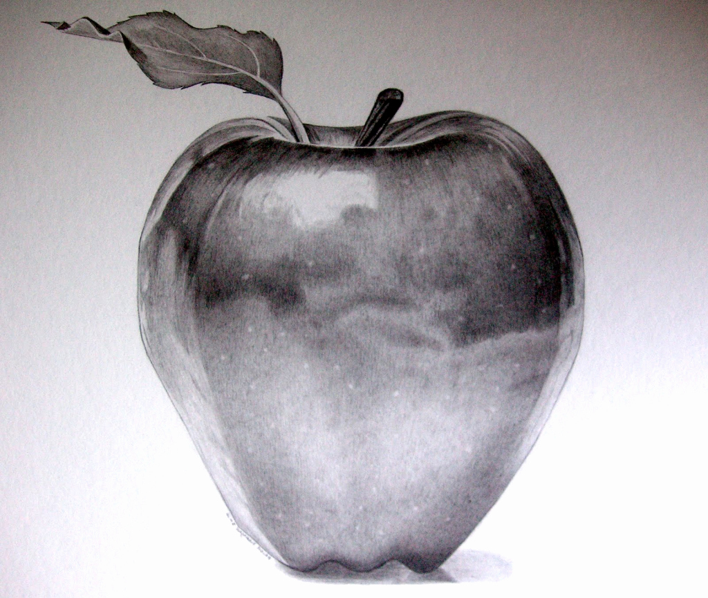 Apple Colour Pencil Drawing