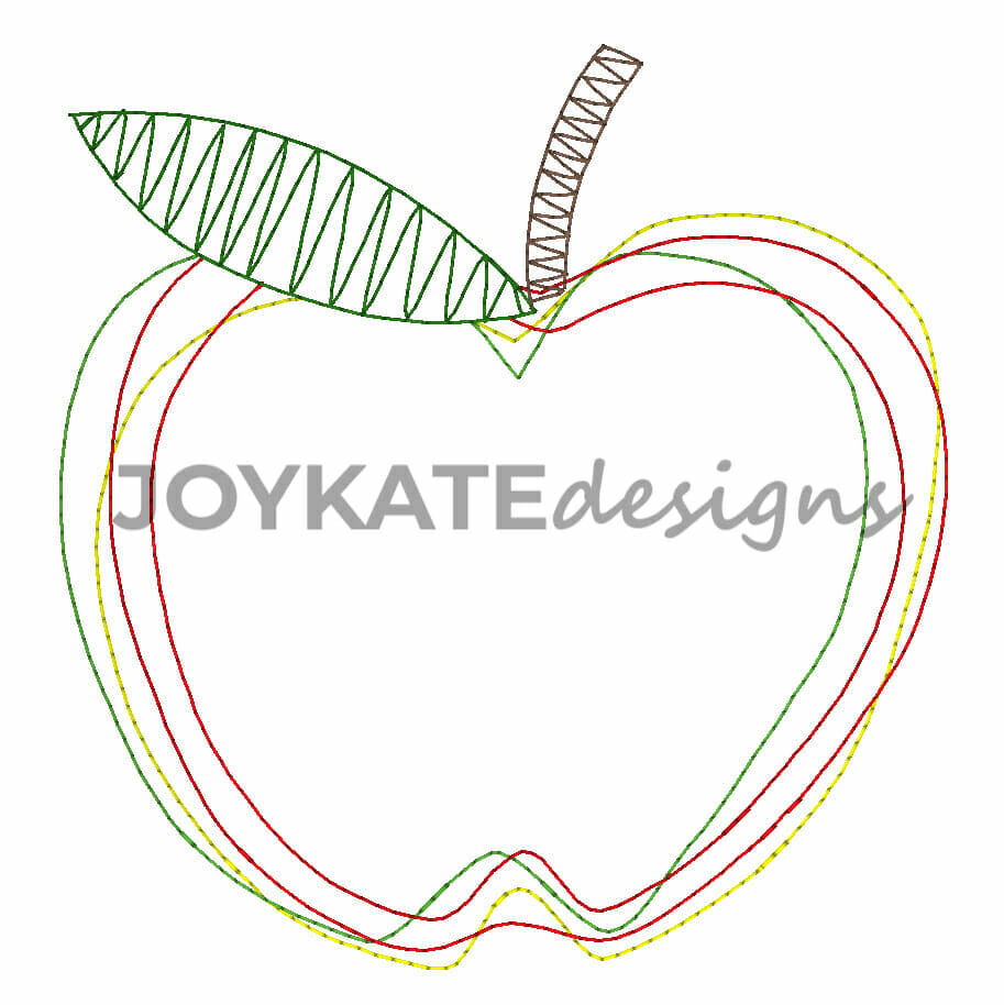 913x914 Apple Sketch Vintage Embroidery Design Joy Kate Designs - Apple Sketch