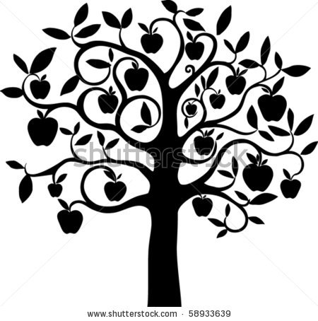 450x454 Realistic Apple Tree Drawing Clipart Panda - Apple Tree Sketch