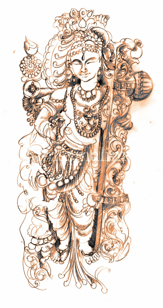 530x1001 The Apsara - Apsara Sketch
