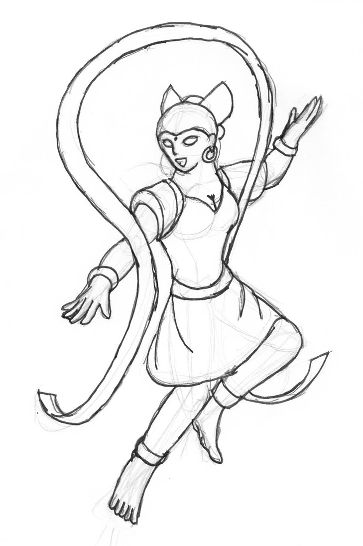 729x1096 Alternate Demon Sketch - Apsara Sketch