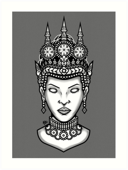 413x549 Apsara Art Prints By Ahamsandwich Redbubble - Apsara Sketch