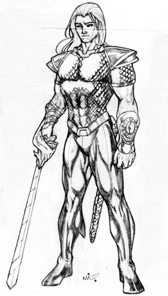 340x600 Sketch Aquaman By Micquestion - Aquaman Sketch