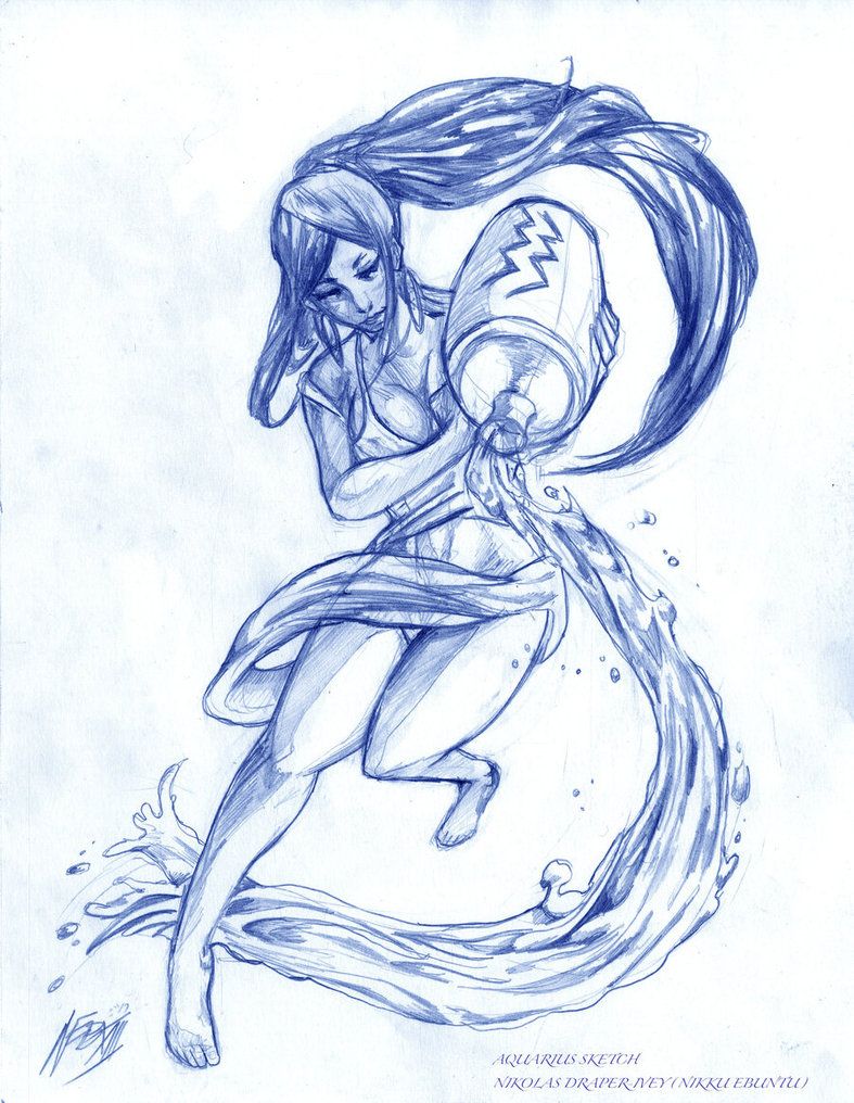 787x1016 Aquarius Sketch By Nikkutheelion Aquarius Aquarius - Aquarius Sketch