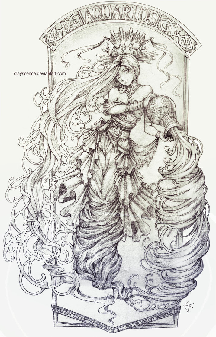 715x1116 Aquarius By Clayscence - Aquarius Sketch