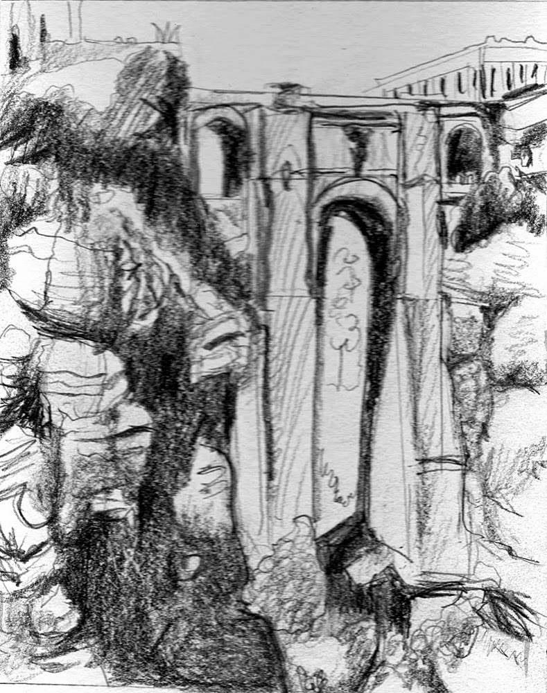 789x1000 Flying Pony Studios Spanish Aqueduct, Mixed Media - Aqueduct Sketch