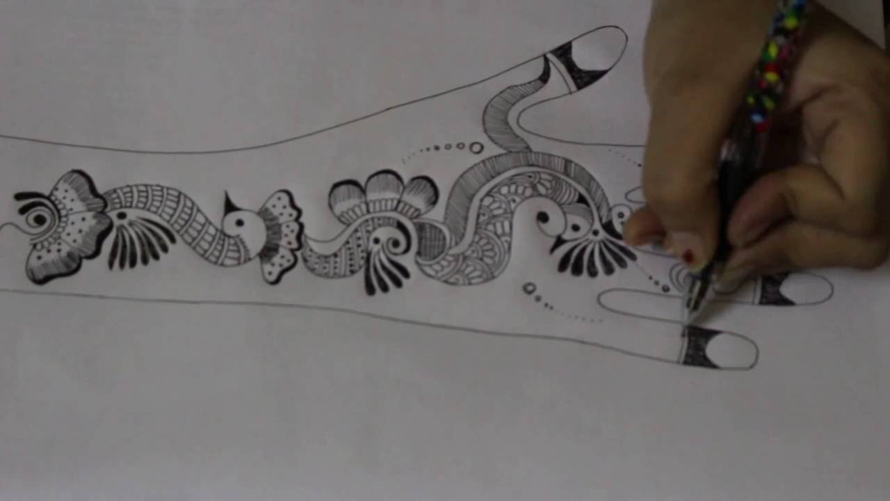 1280x720 Pencil Sketch Drawing Mehndi Design Simple Mehandi Designs Pencil - Arabic Sketch