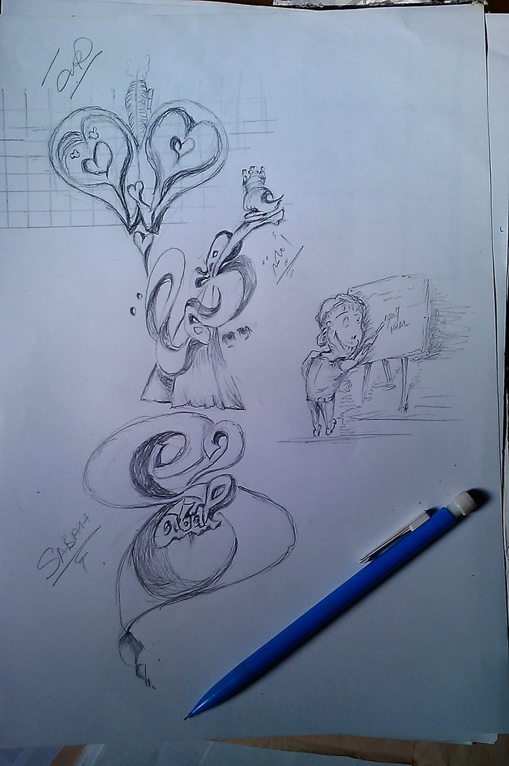 728x1096 Sketch Calligraphy Arabic Name By Hillllallll - Arabic Sketch