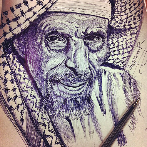 500x500 Art Portrait Real Work Pen Painting Ure Qatar Doha Bah Usa Pencil - Arabic Sketch