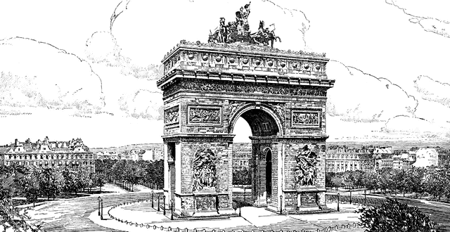 640x330 Arc De Triomphe Clipart Etc - Arc De Triomphe Sketch