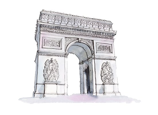 550x400 Arc De Triomphe Posters By Disobeytees Redbubble - Arc De Triomphe Sketch