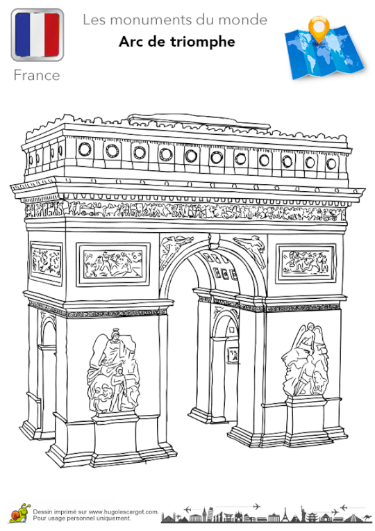 540x764 Coloriage France Arc De Triomphe Sketch In 2018 - Arc De Triomphe Sketch