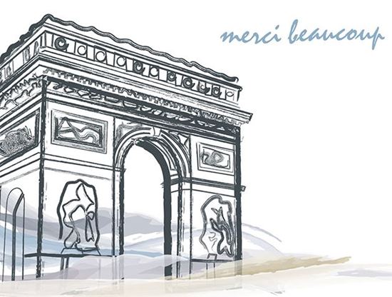 550x416 Note Card Arc De Triomphe - Arc De Triomphe Sketch