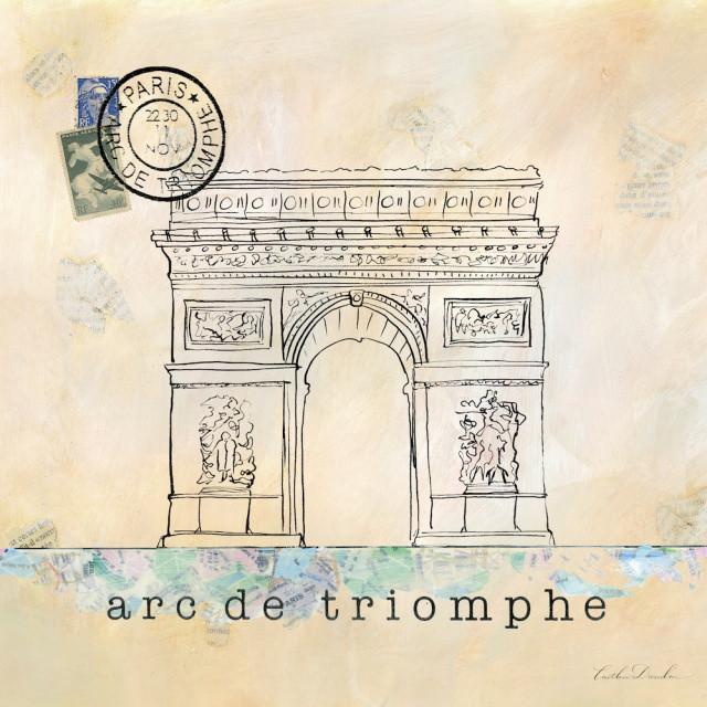 640x640 Postmark Paris Arc De Triomphe Sketch Print Caitlin Dundon - Arc De Triomphe Sketch