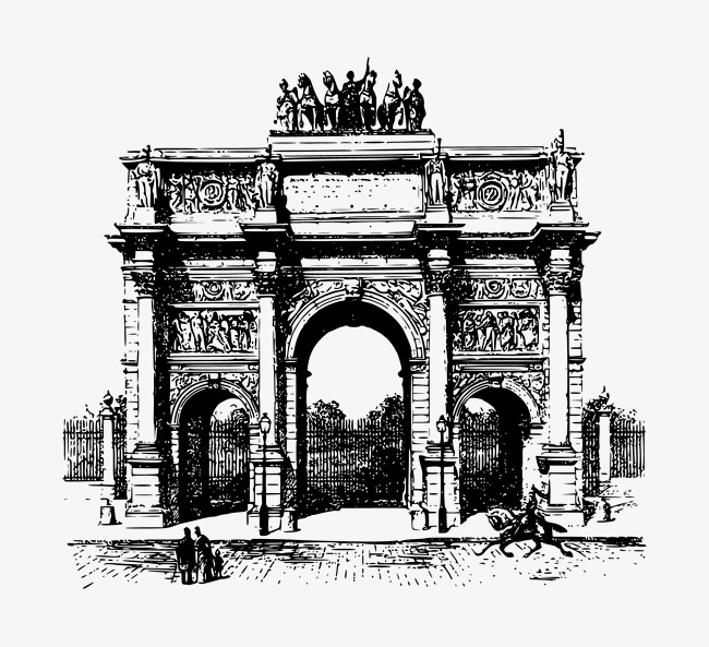 650x593 Arc De Triomphe Sketch Artwork, Triumphal Arch, Sketch, Paris Png - Arc De Triomphe Sketch