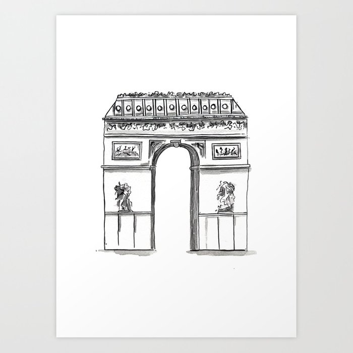 700x700 Arc De Triomphe Sketch No. 2 Art Print By Theaestate Society6 - Arc De Triomphe Sketch