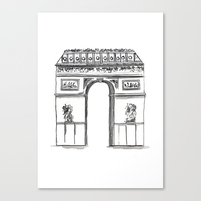 700x700 Arc De Triomphe Sketch No. 2 Canvas Print By Theaestate Society6 - Arc De Triomphe Sketch