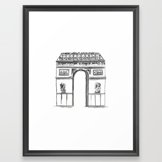 550x550 Arc De Triomphe Sketch No. 2 Framed Art Print By Theaestate Society6 - Arc De Triomphe Sketch