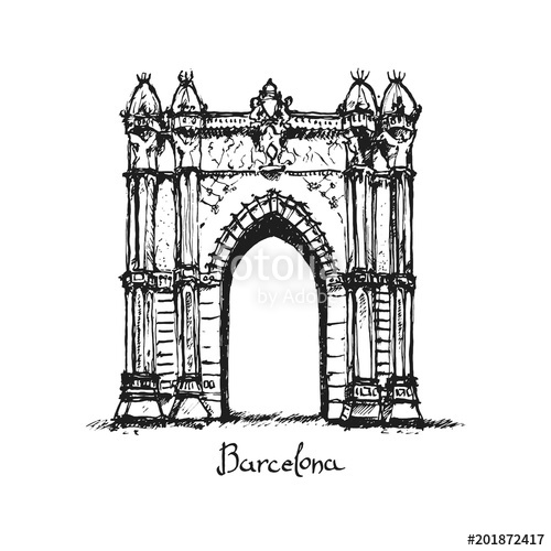 500x500 The Arc De Triomf. Is A Triumphal Arch In The City Of Barcelona In - Arc Sketch