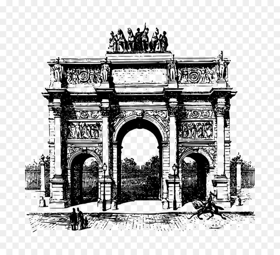 900x820 Arc De Triomphe Du Carrousel - Arc Sketch