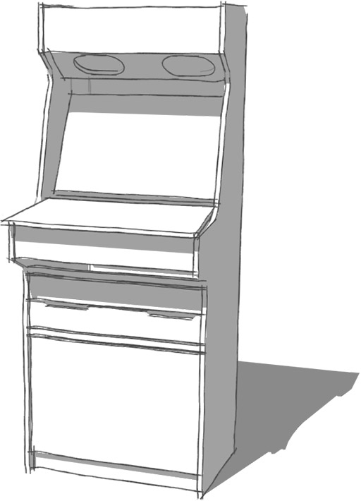 512x710 Mame Arcade Cabinet John Berry - Arcade Sketch