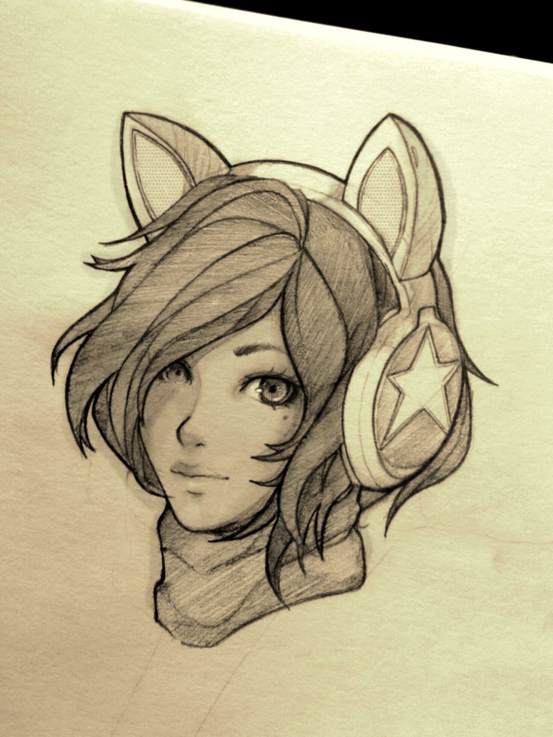 774x1032 Arcade Ahri Sketch By Idrilen - Arcade Sketch