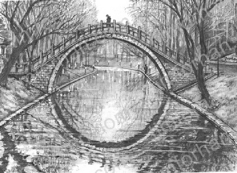 463x337 Stone Arch Bridge - Arch Bridge Sketch